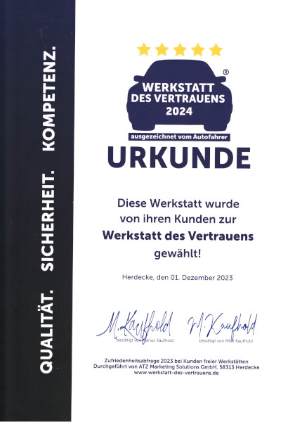 Werkstatt des Vertrauens 2024